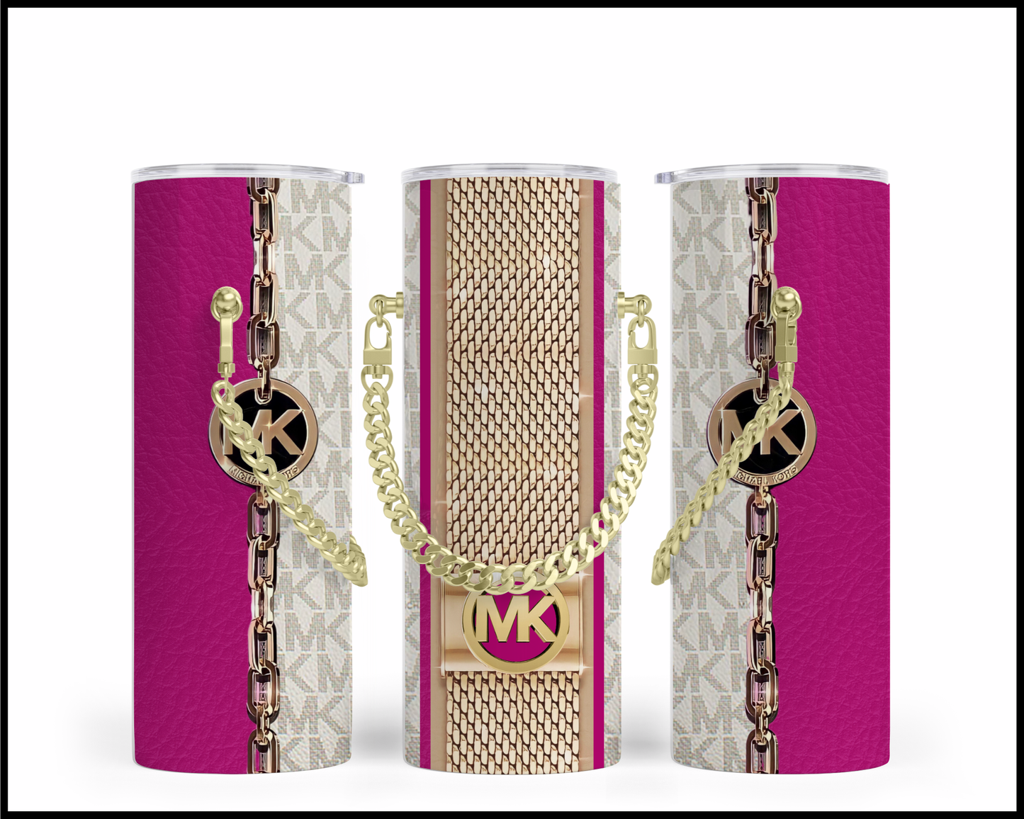 Designer Handbag Inspired Chain Tumbler (007)