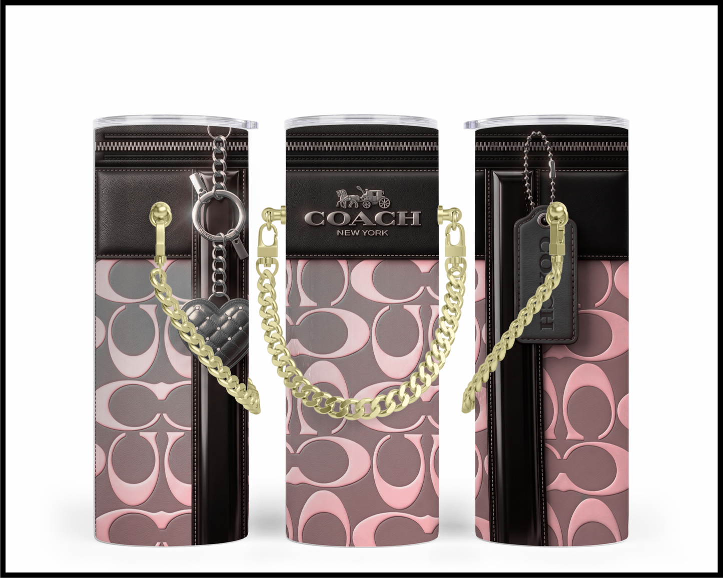 Designer Handbag Inspired Chain Tumbler (337)