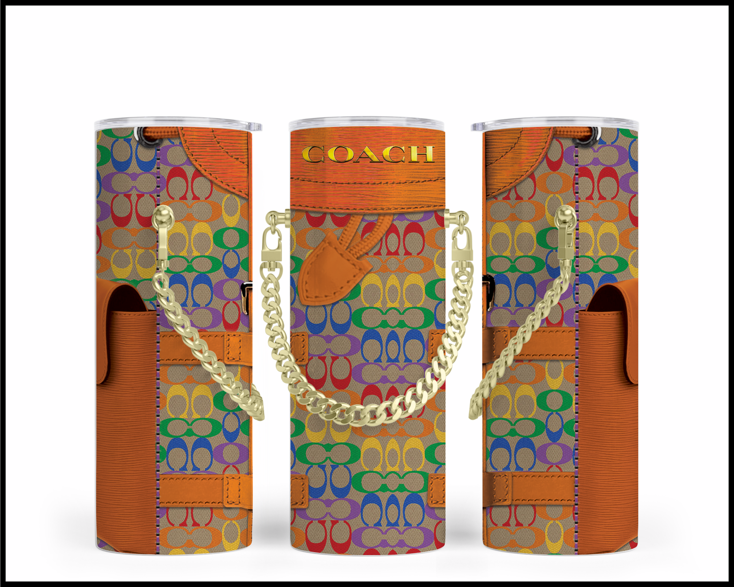 Designer Handbag Inspired Chain Tumbler (295)