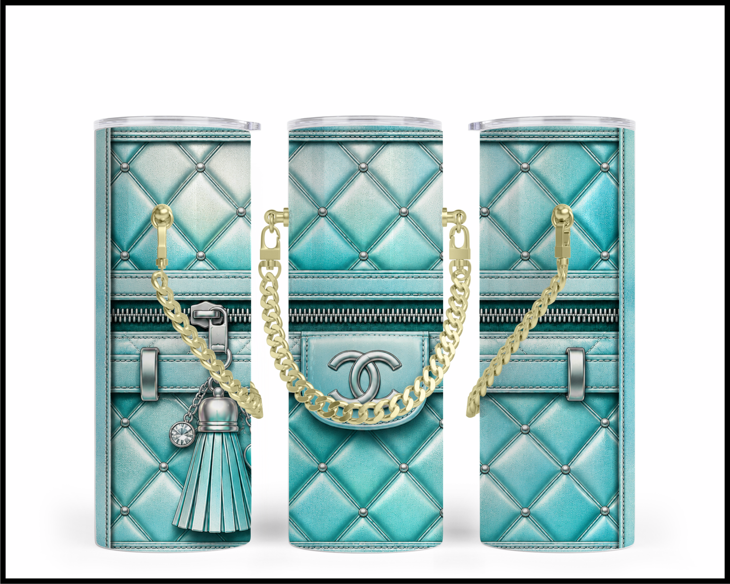 Designer Handbag Inspired Chain Tumbler (037)