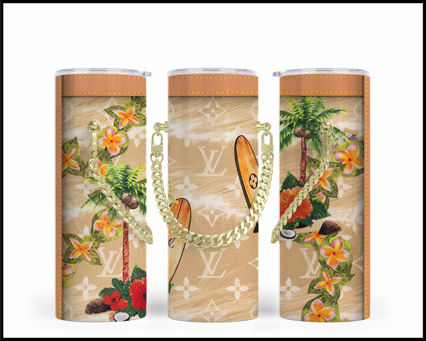 Designer Handbag Inspired Chain Tumbler (037)