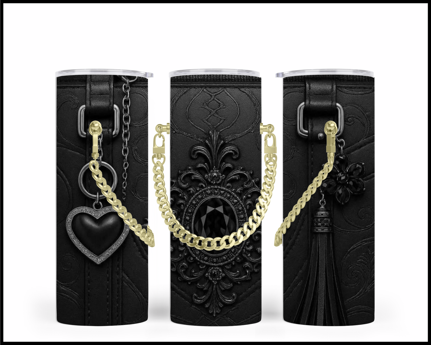Designer Handbag Inspired Chain Tumbler (017)