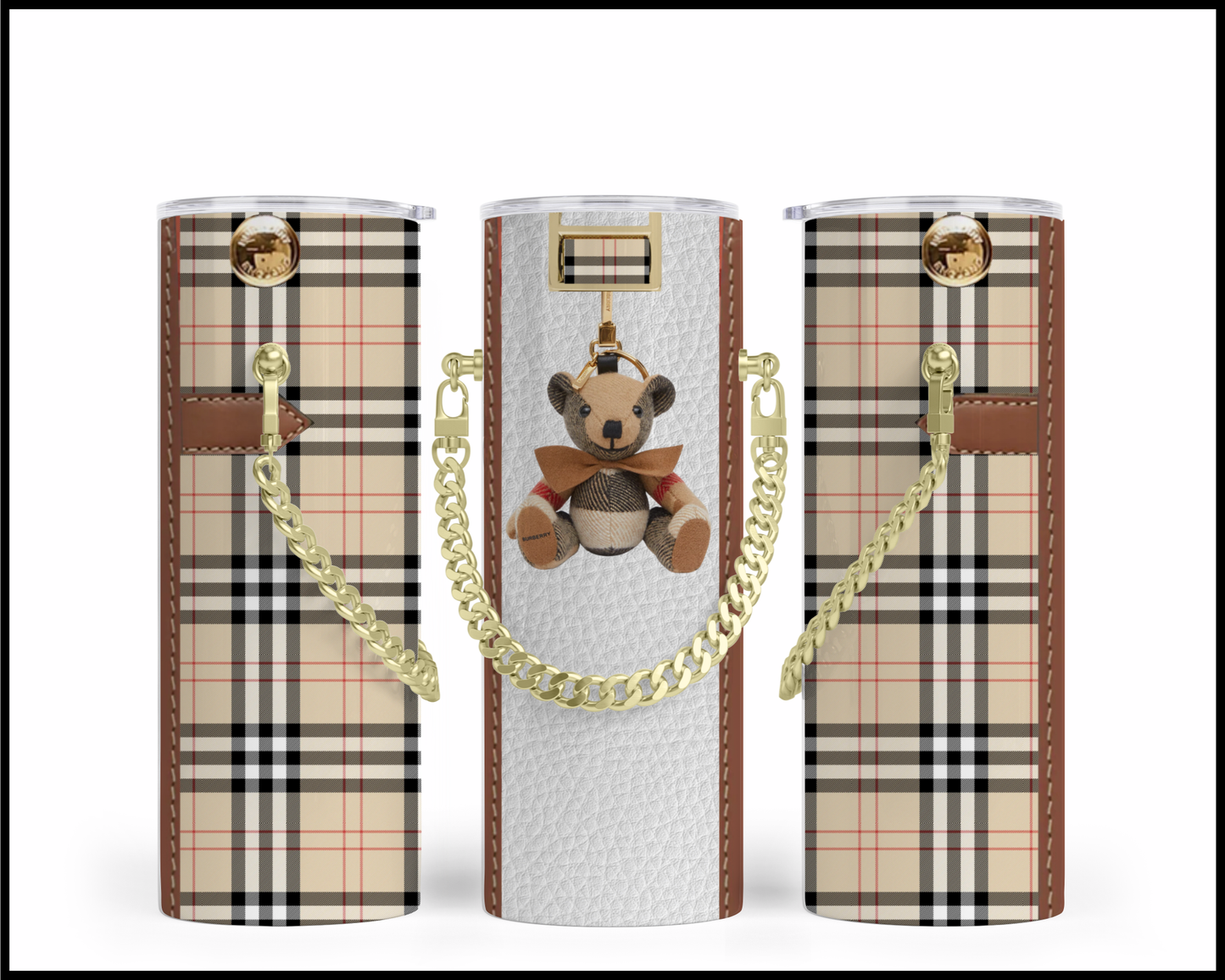 Designer Handbag Inspired Chain Tumbler (006)