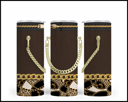 Designer Handbag Inspired Chain Tumbler (002)