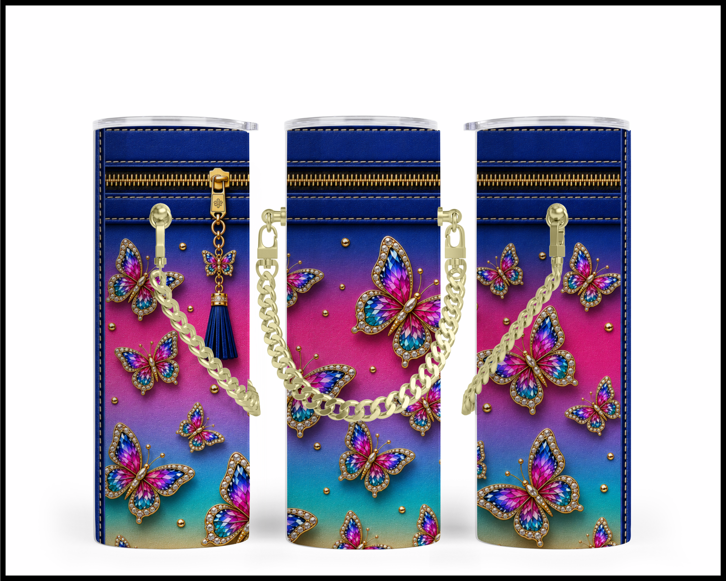 Designer Handbag Inspired Chain Tumbler (036)