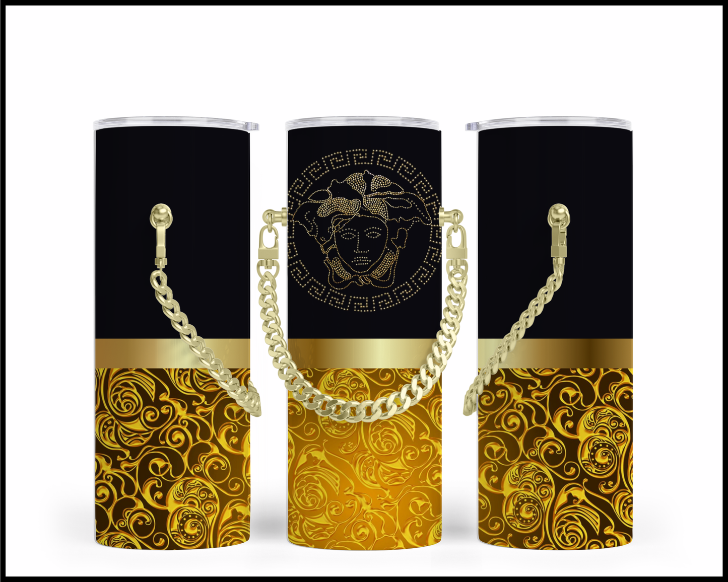 Designer Handbag Inspired Chain Tumbler (051)