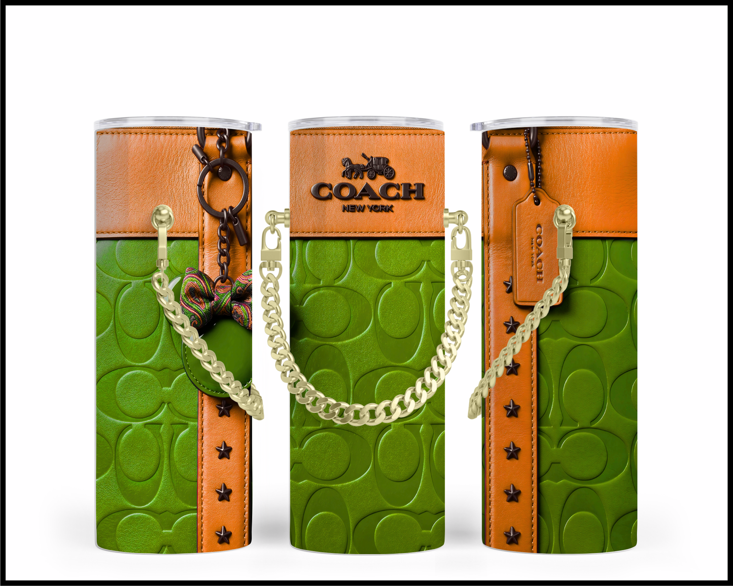 Designer Handbag Inspired Chain Tumbler (338)
