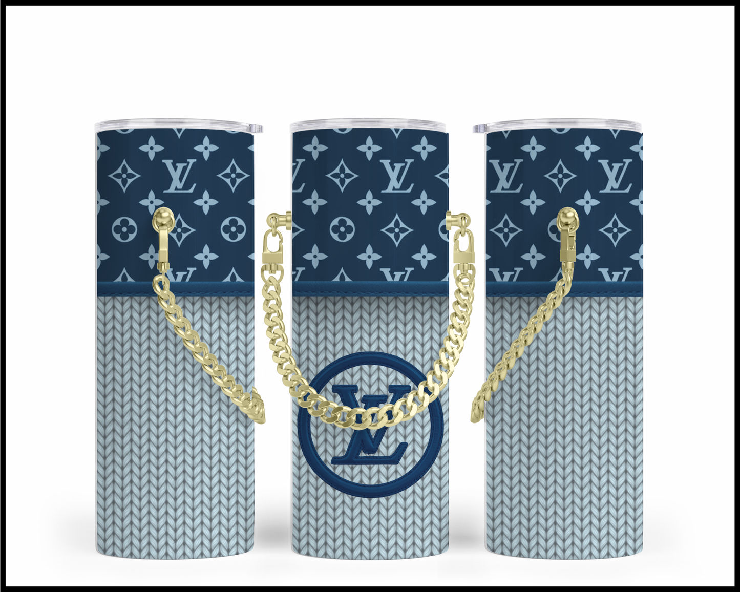 Designer Handbag Inspired Chain Tumbler (017)