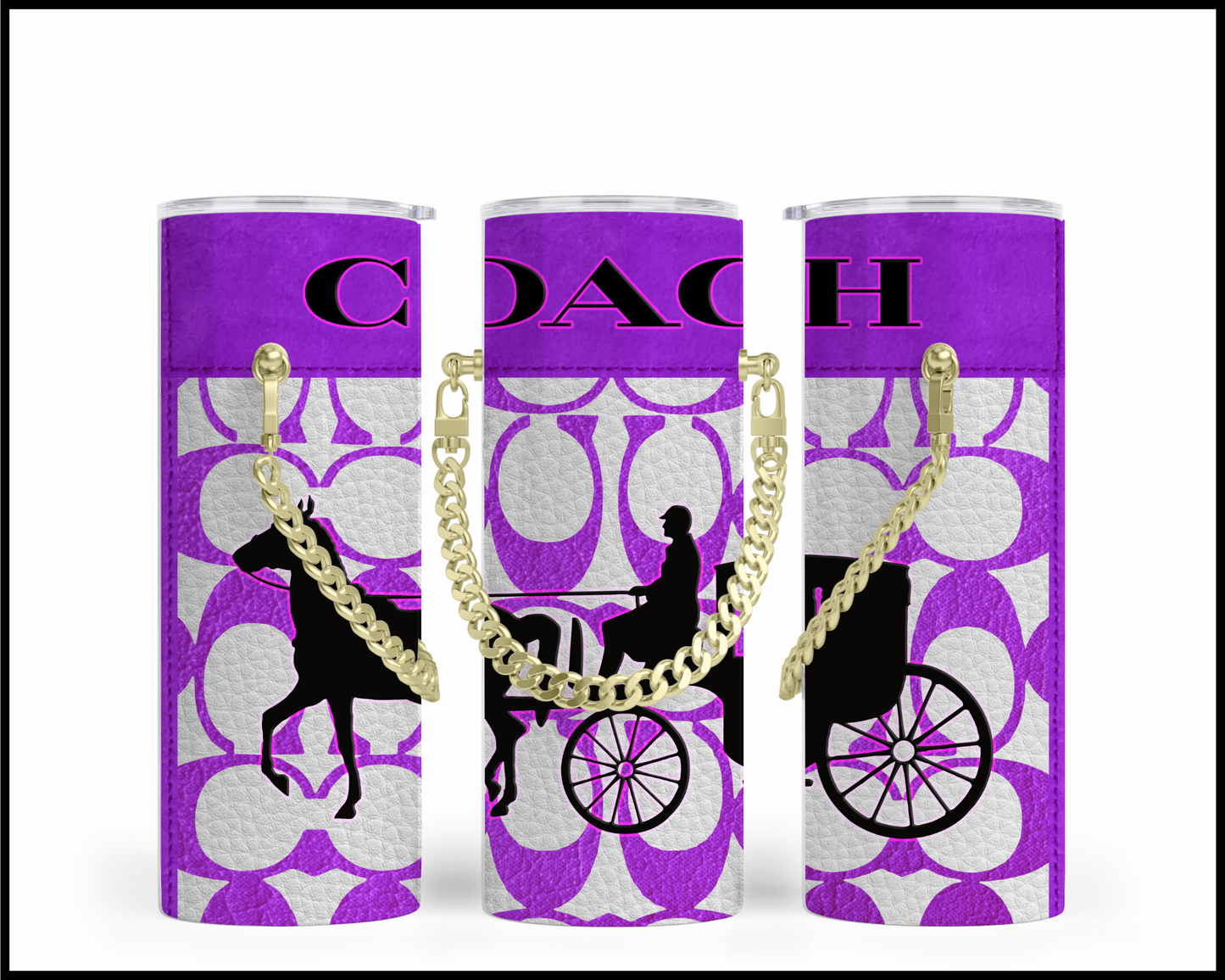 Designer Handbag Inspired Chain Tumbler (255)