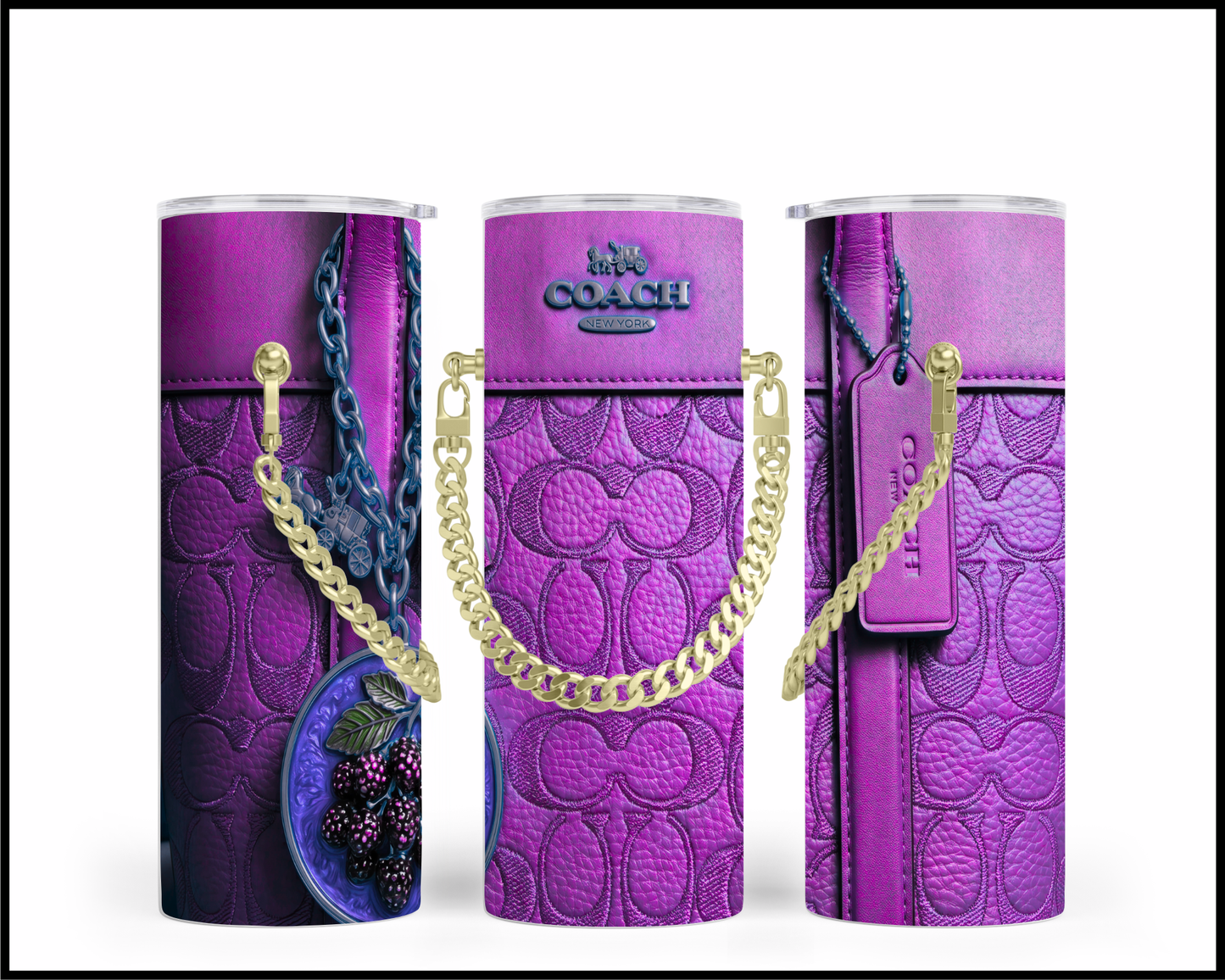 Designer Handbag Inspired Chain Tumbler (324)