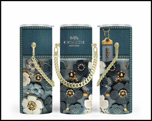 Designer Handbag Inspired Chain Tumbler (109)