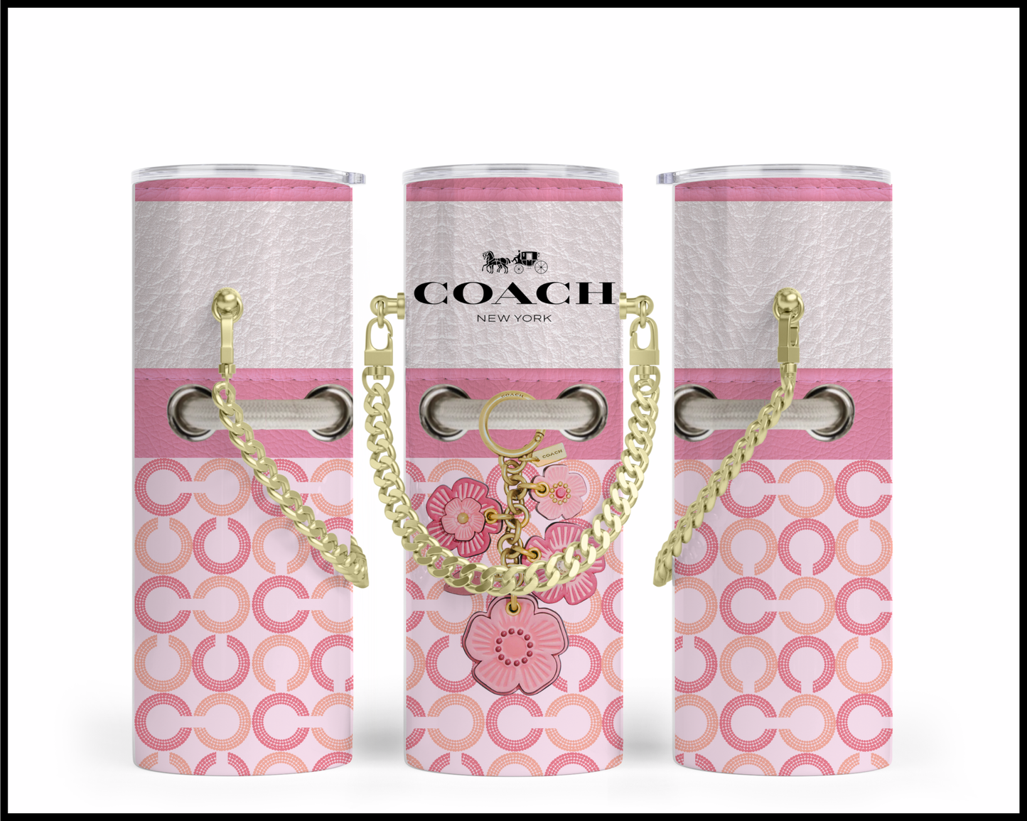 Designer Handbag Inspired Chain Tumbler (087)