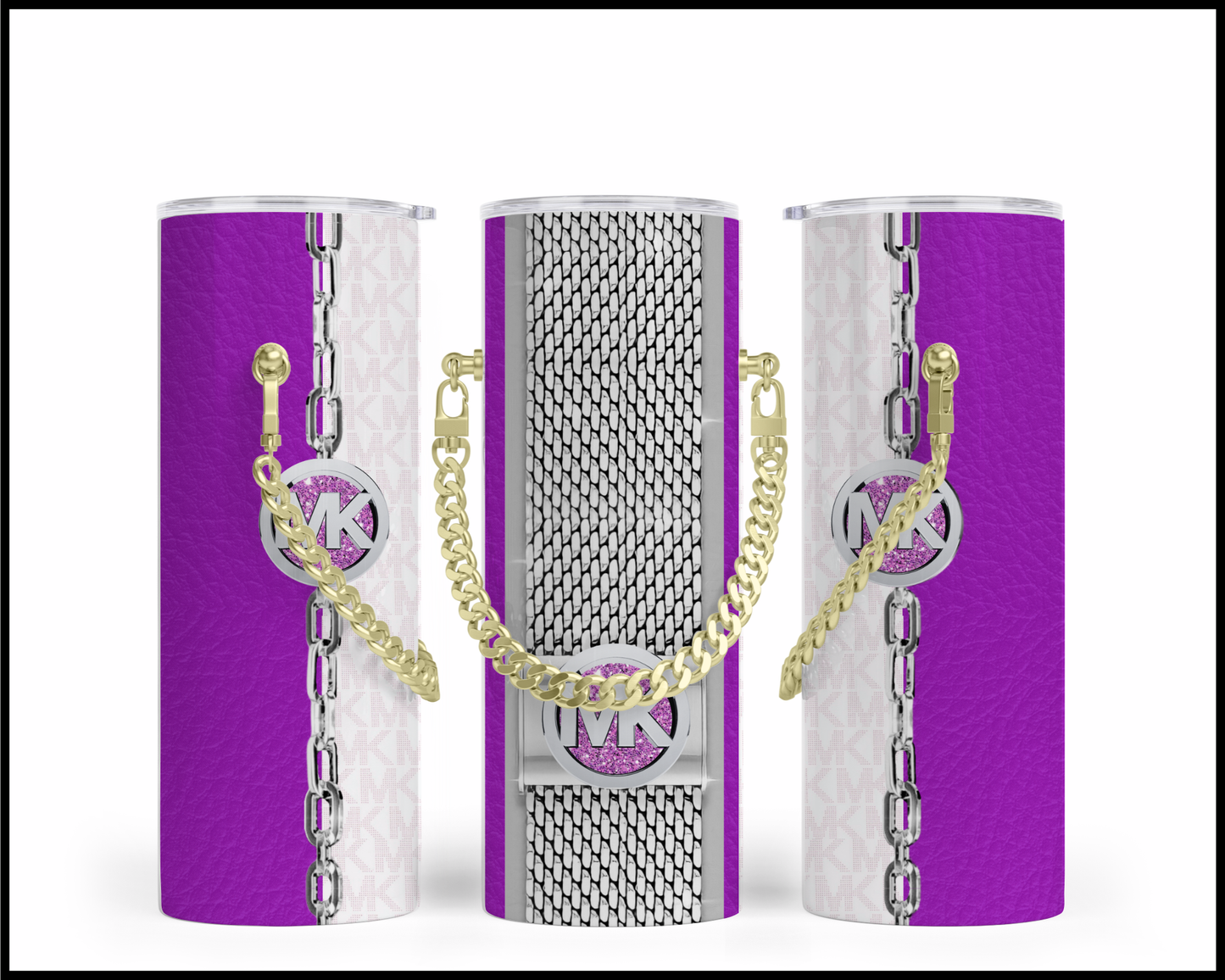 Designer Handbag Inspired Chain Tumbler (007)