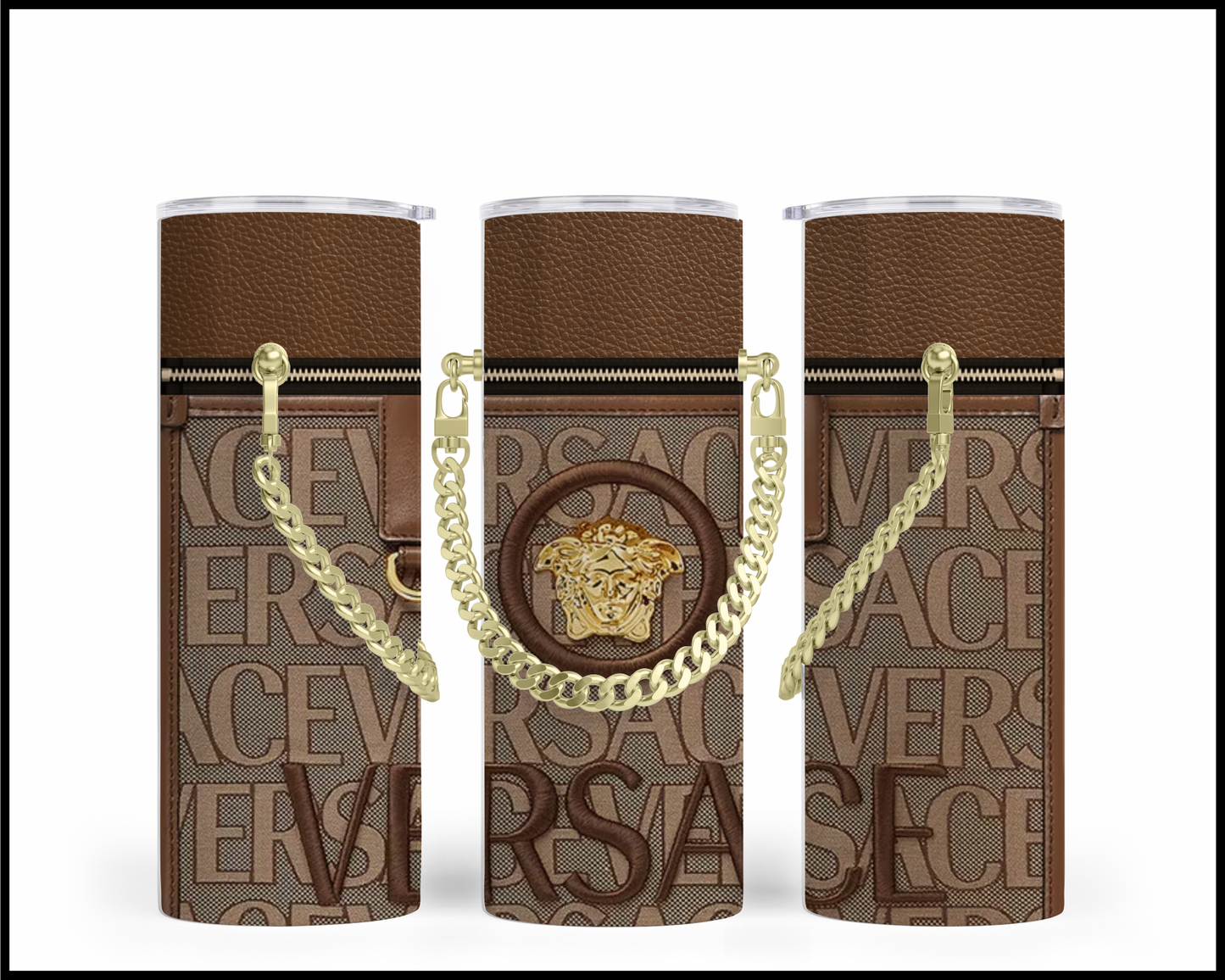 Designer Handbag Inspired Chain Tumbler (001)