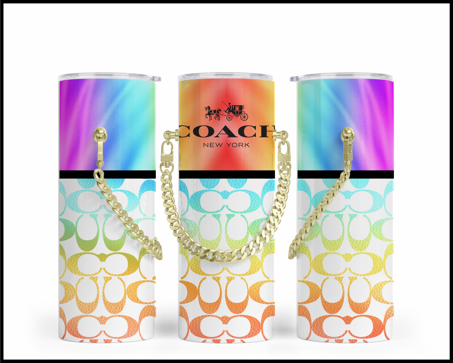 Designer Handbag Inspired Chain Tumbler (229)