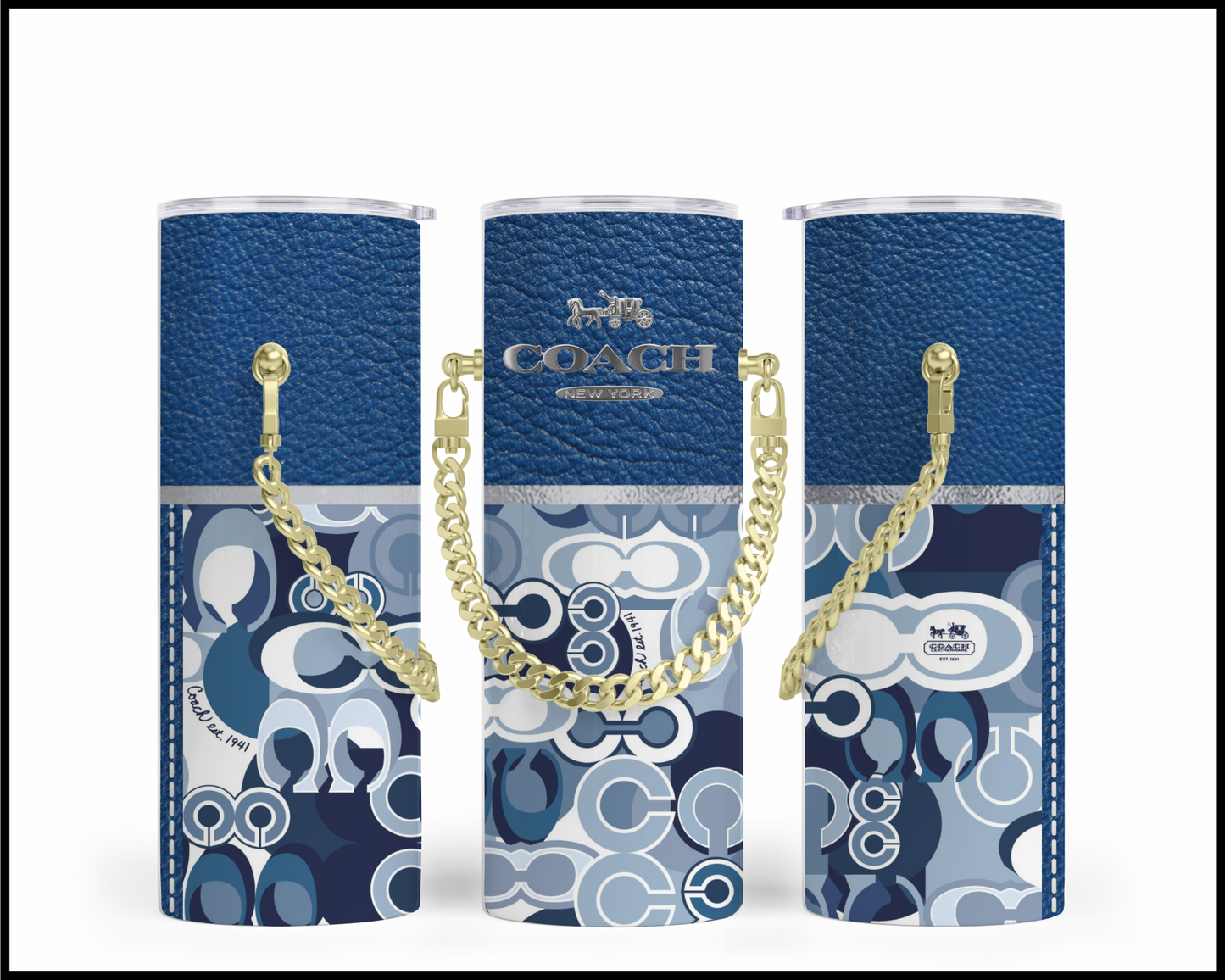 Designer Handbag Inspired Chain Tumbler (127)