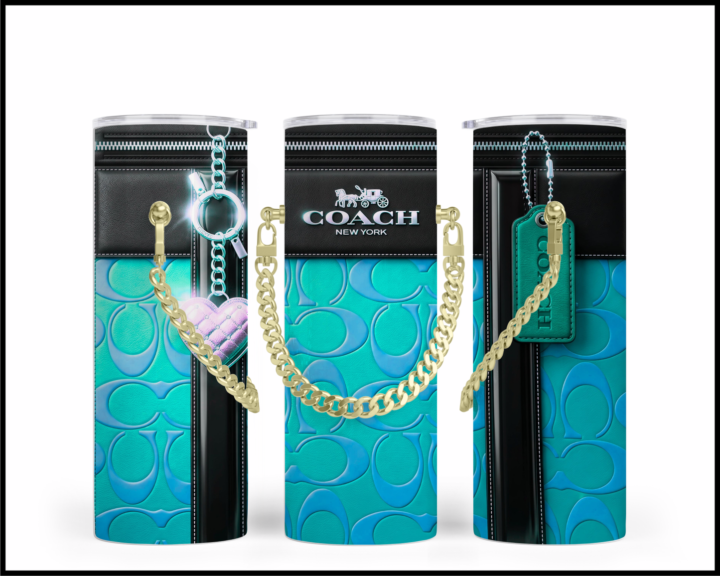 Designer Handbag Inspired Chain Tumbler (337)