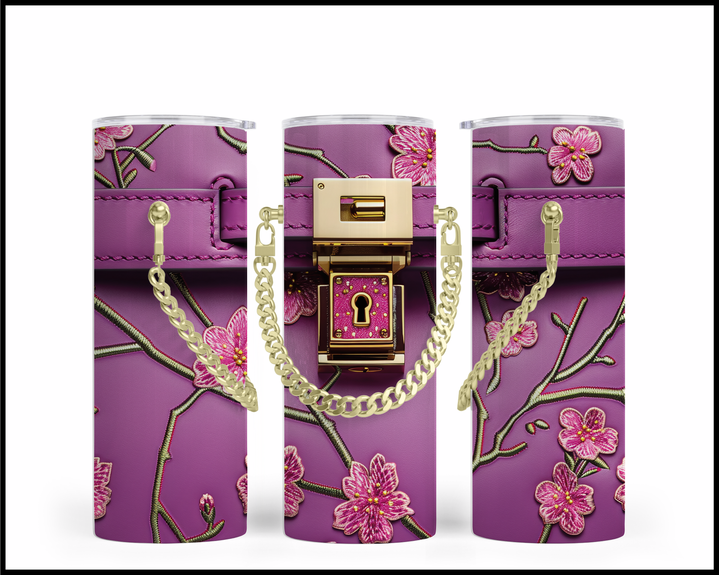 Designer Handbag Inspired Chain Tumbler (093)