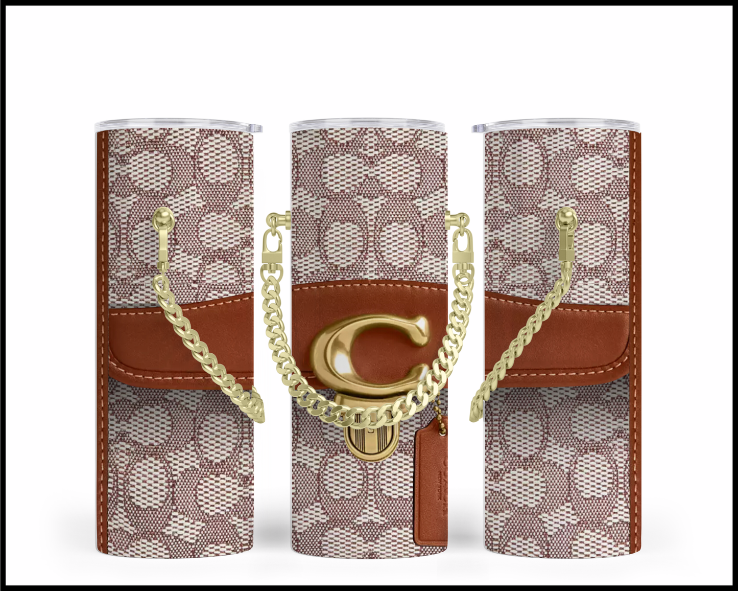 Designer Handbag Inspired Chain Tumbler (001)