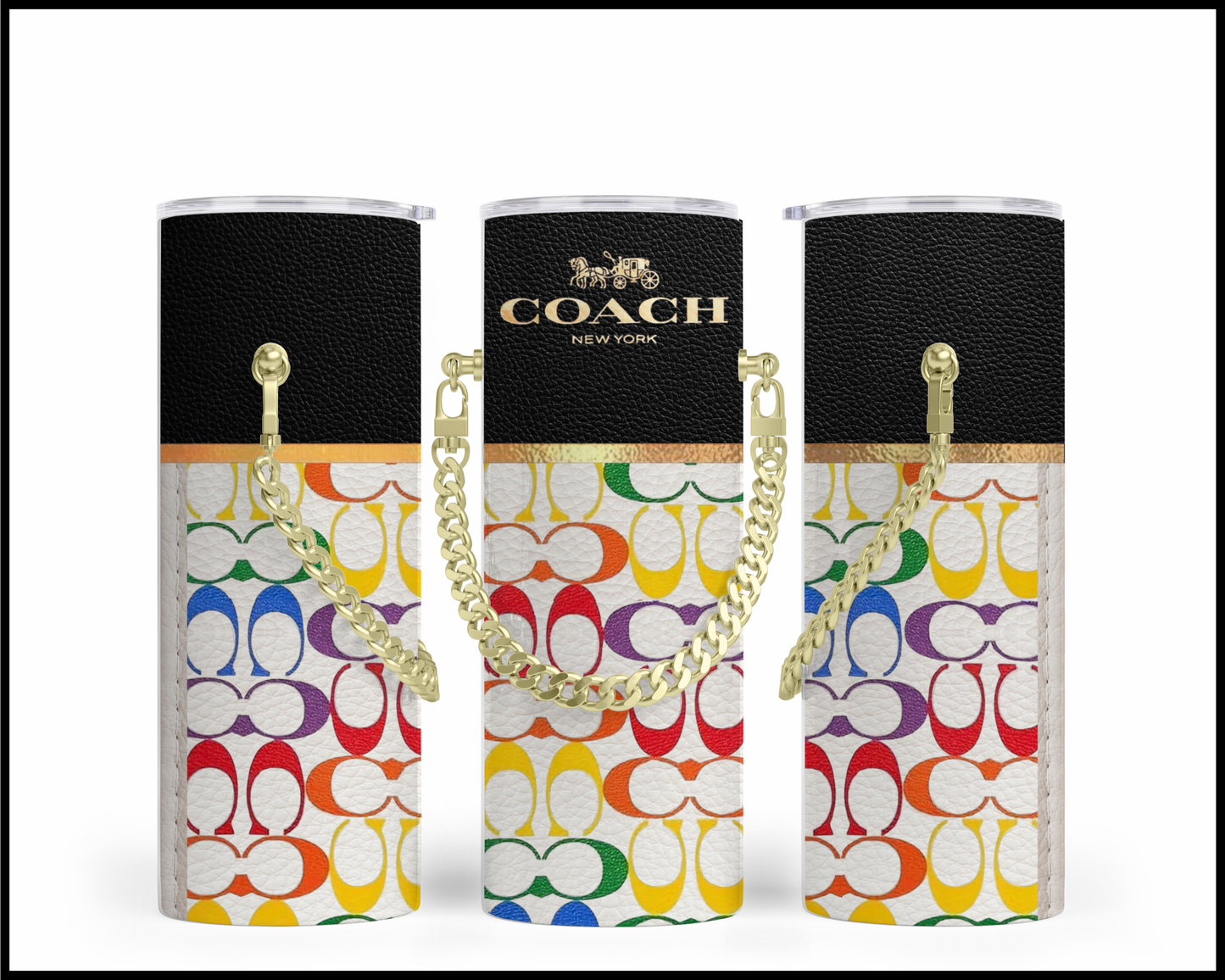 Designer Handbag Inspired Chain Tumbler (053)