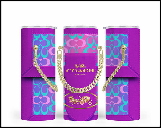 Designer Handbag Inspired Chain Tumbler (089)