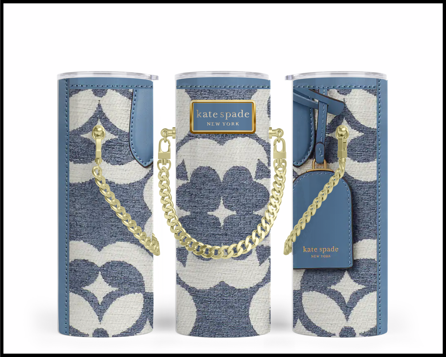 Designer Handbag Inspired Chain Tumbler (008)