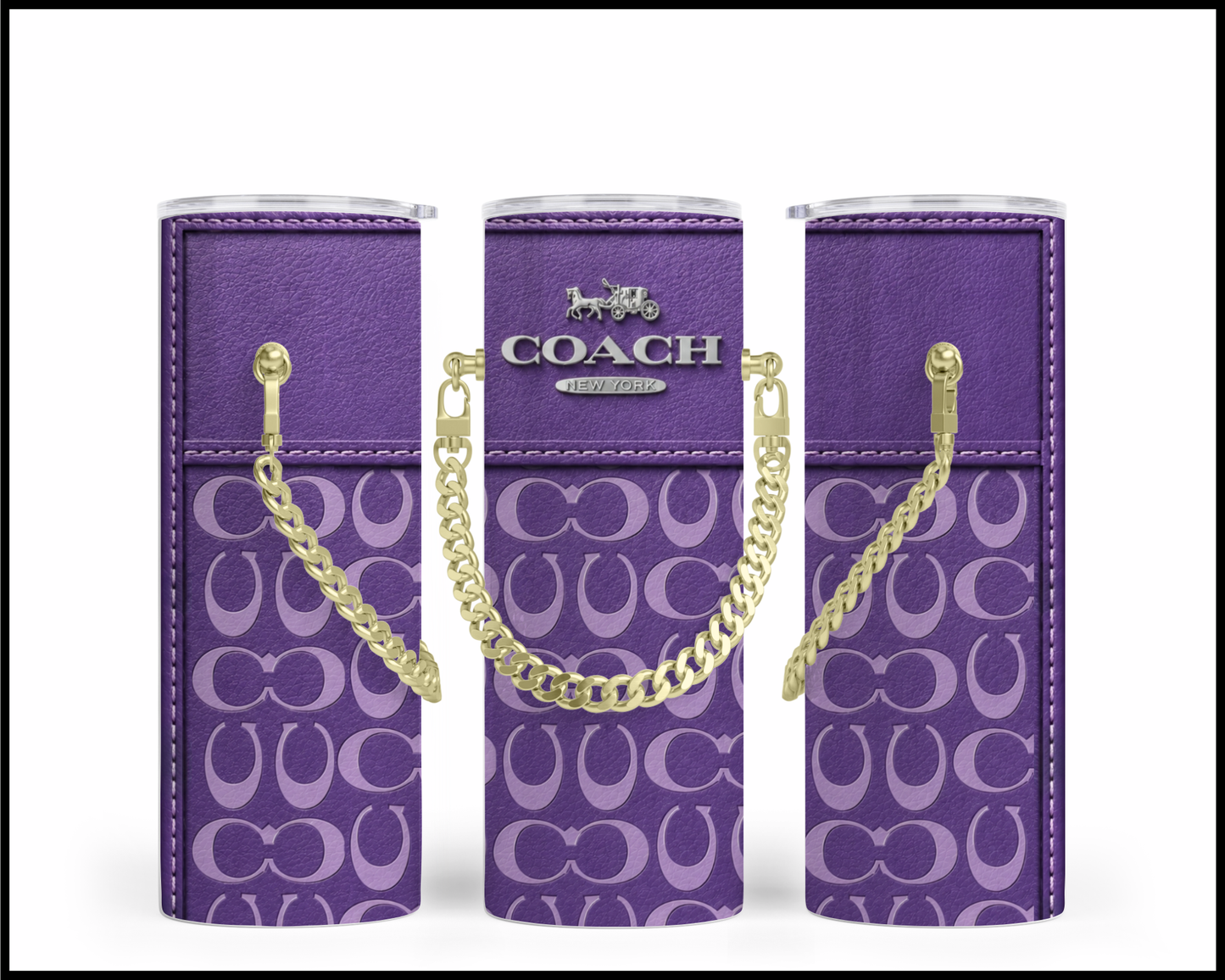 Designer Handbag Inspired Chain Tumbler (315)