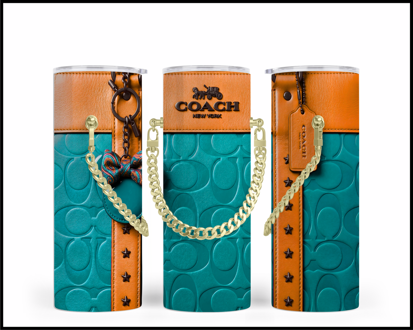 Designer Handbag Inspired Chain Tumbler (338)