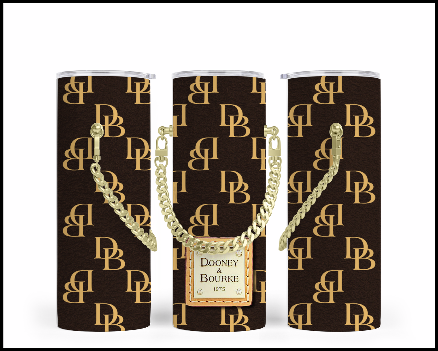 Designer Handbag Inspired Chain Tumbler (009)