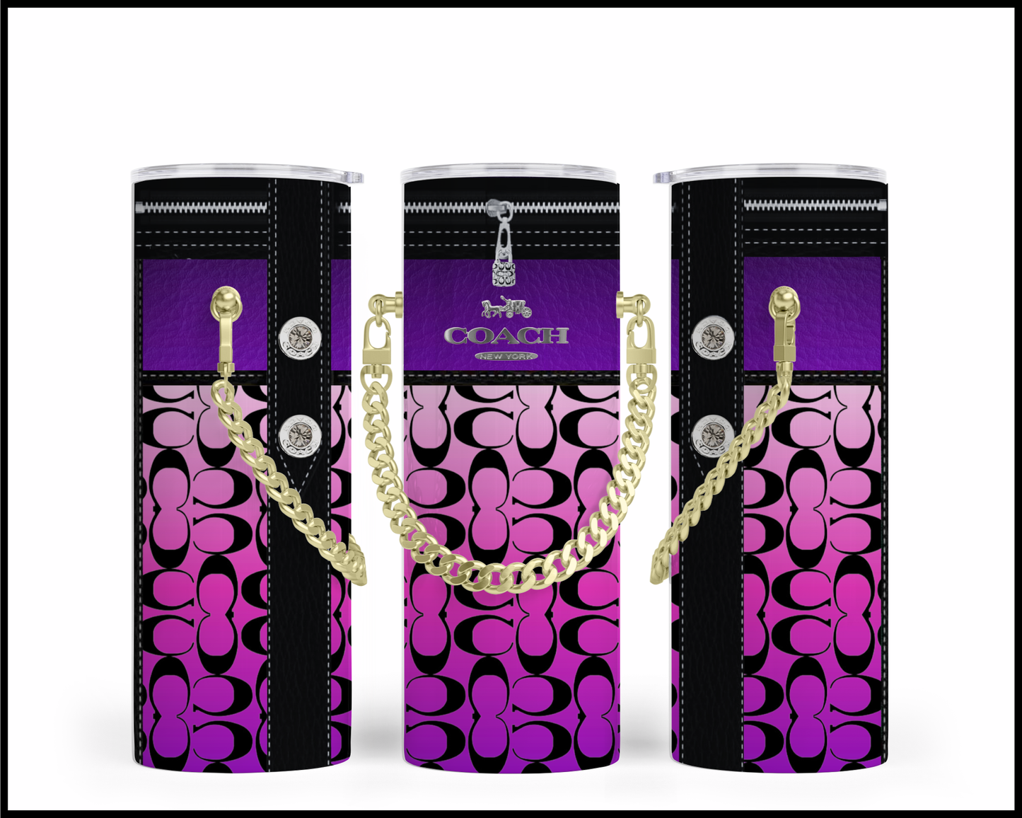 Designer Handbag Inspired Chain Tumbler (110)