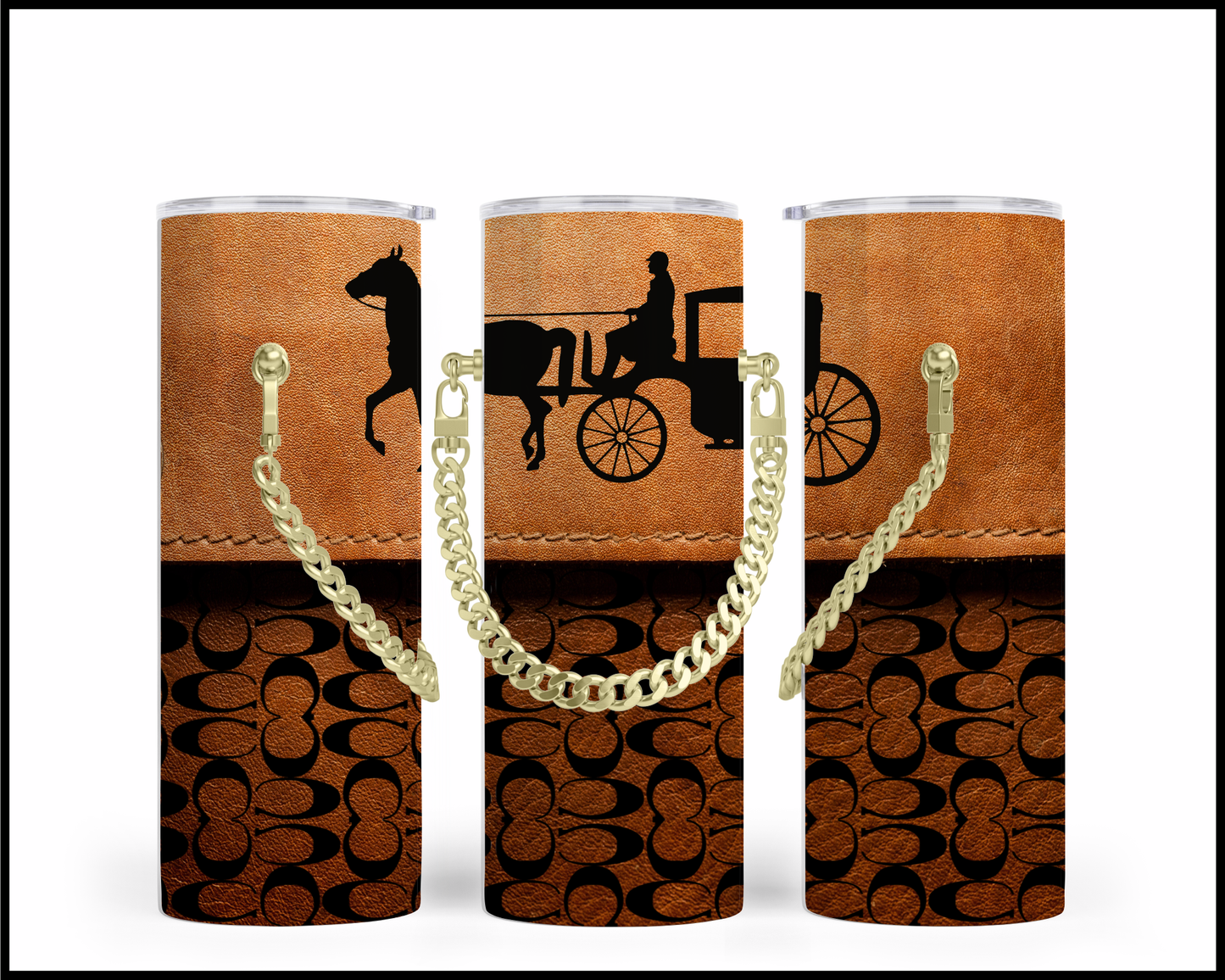 Designer Handbag Inspired Chain Tumbler (254)