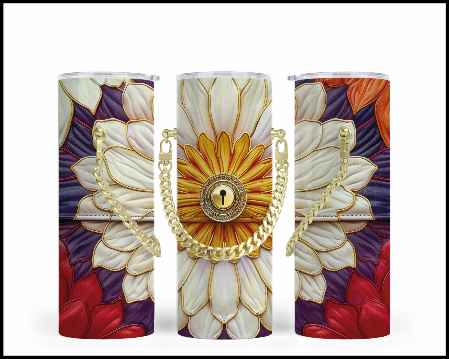 Designer Handbag Inspired Chain Tumbler (129)
