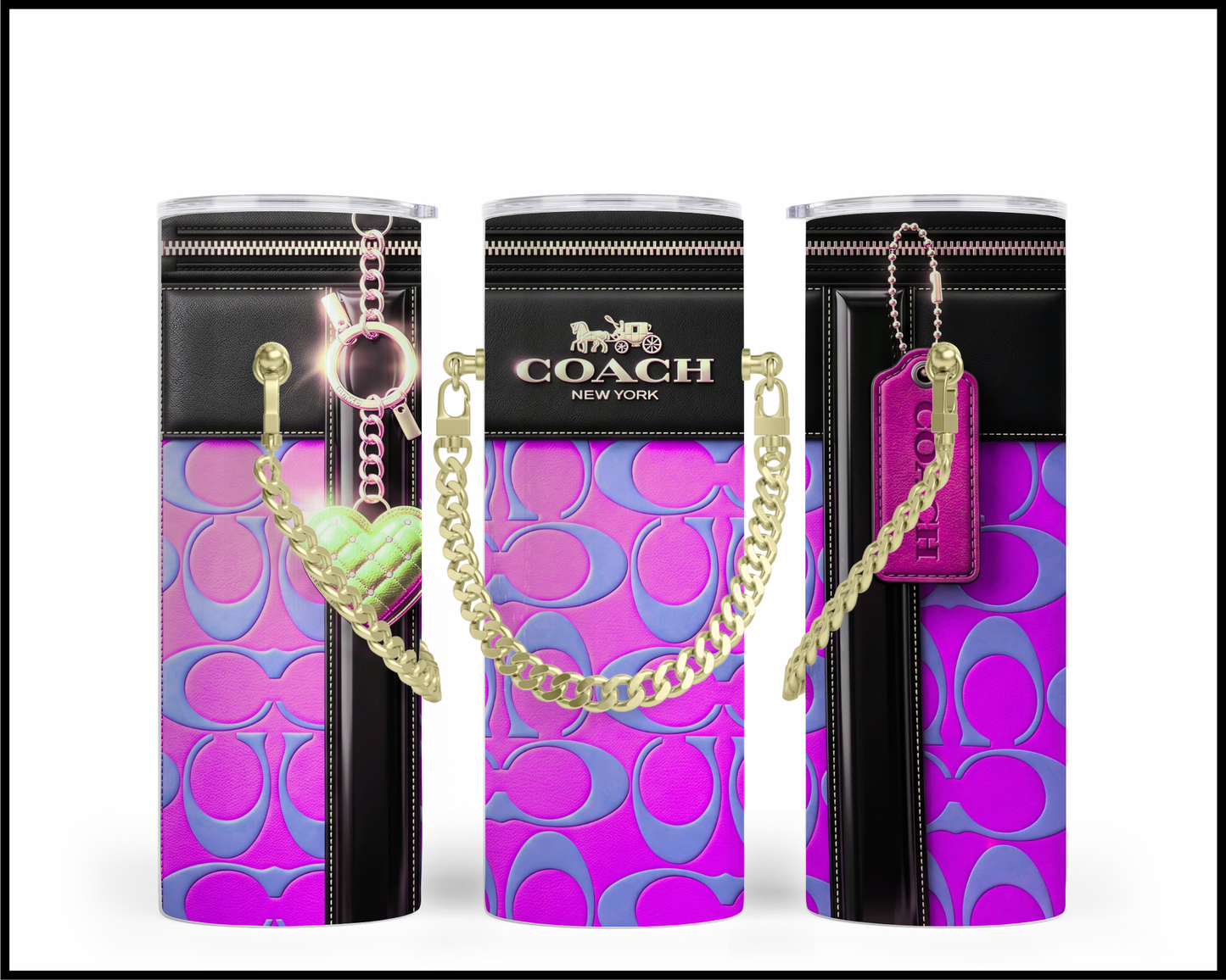 Designer Handbag Inspired Chain Tumbler (337)