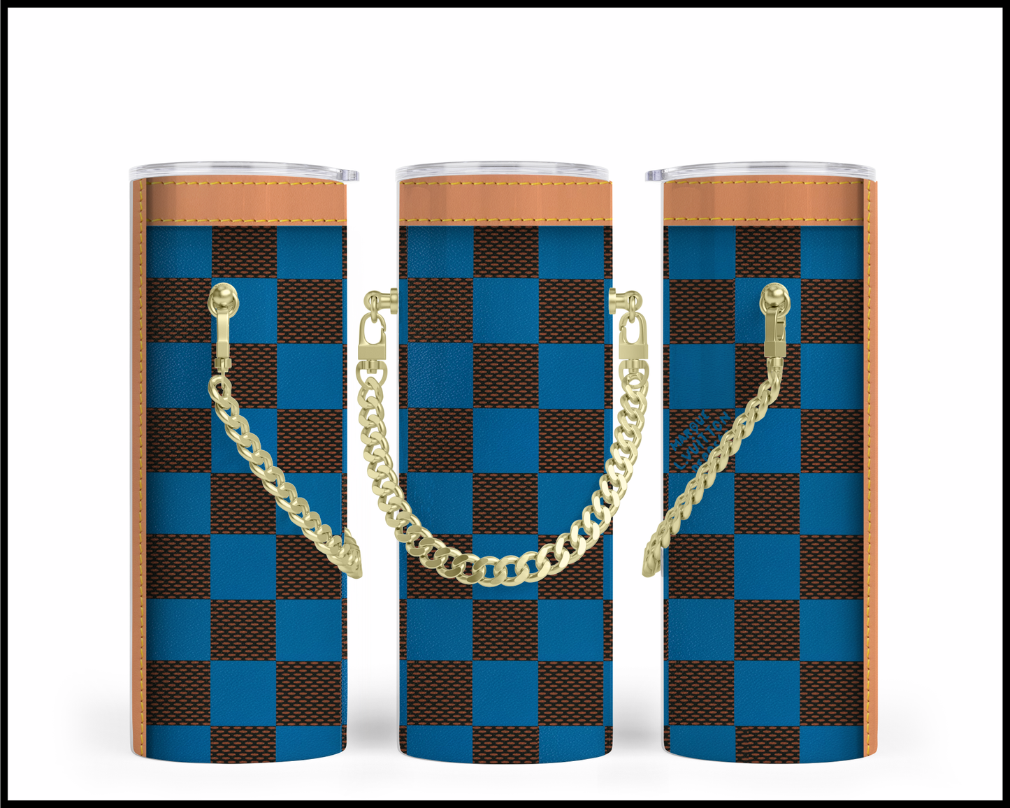 Designer Handbag Inspired Chain Tumbler (038)