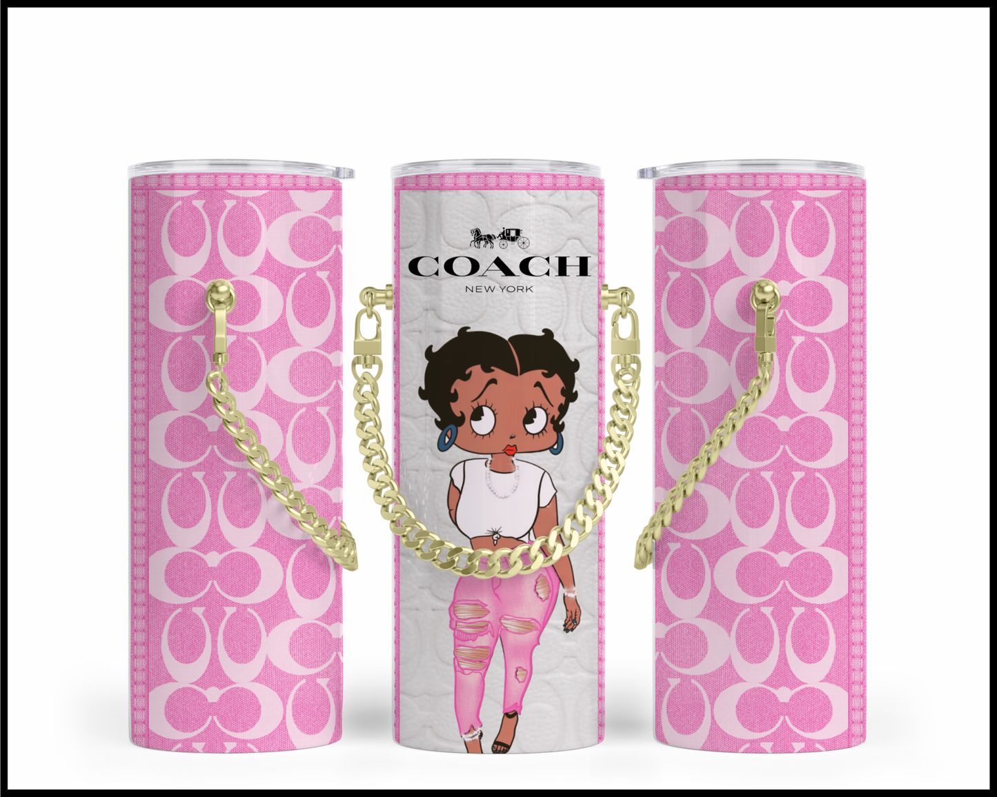Designer Handbag Inspired Chain Tumbler (129)