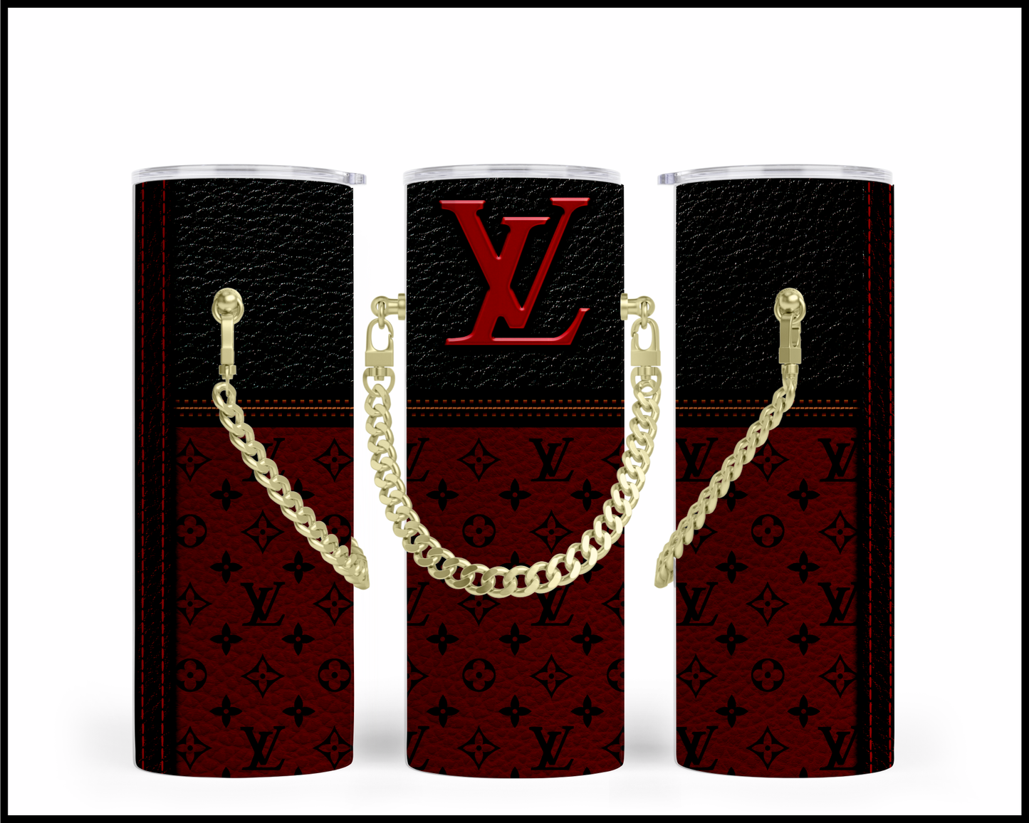 Designer Handbag Inspired Chain Tumbler (054)