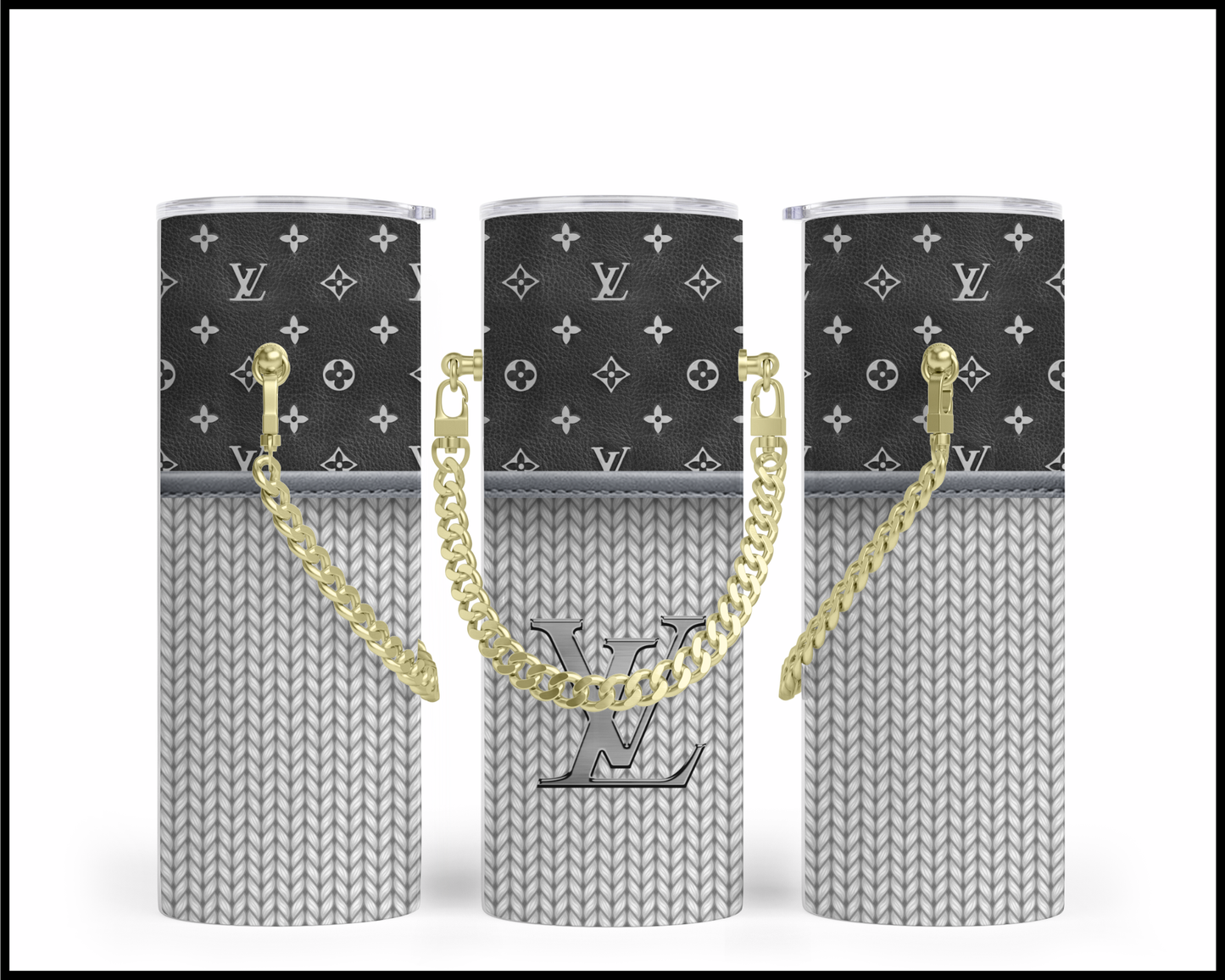 Designer Handbag Inspired Chain Tumbler (017)