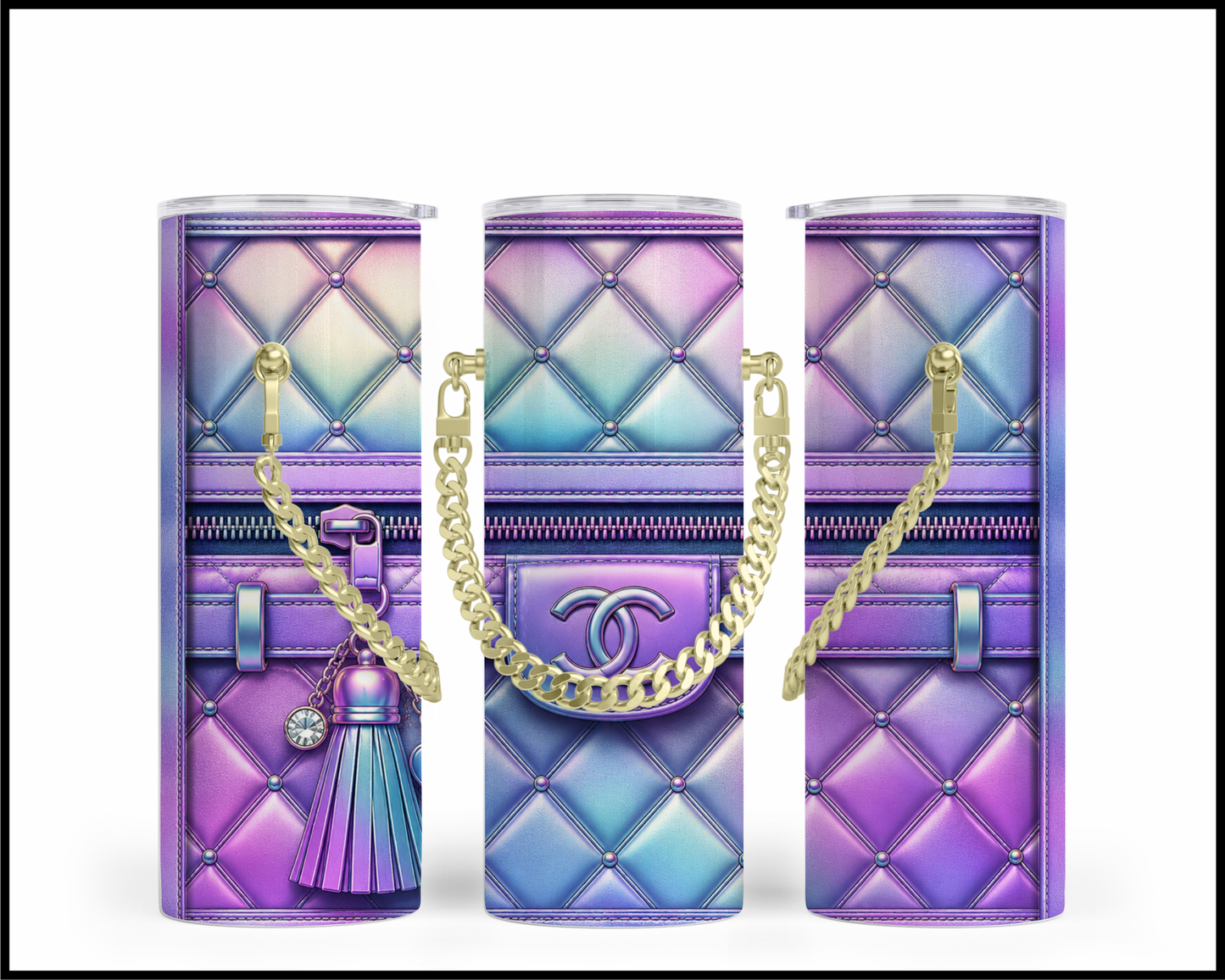 Designer Handbag Inspired Chain Tumbler (037)