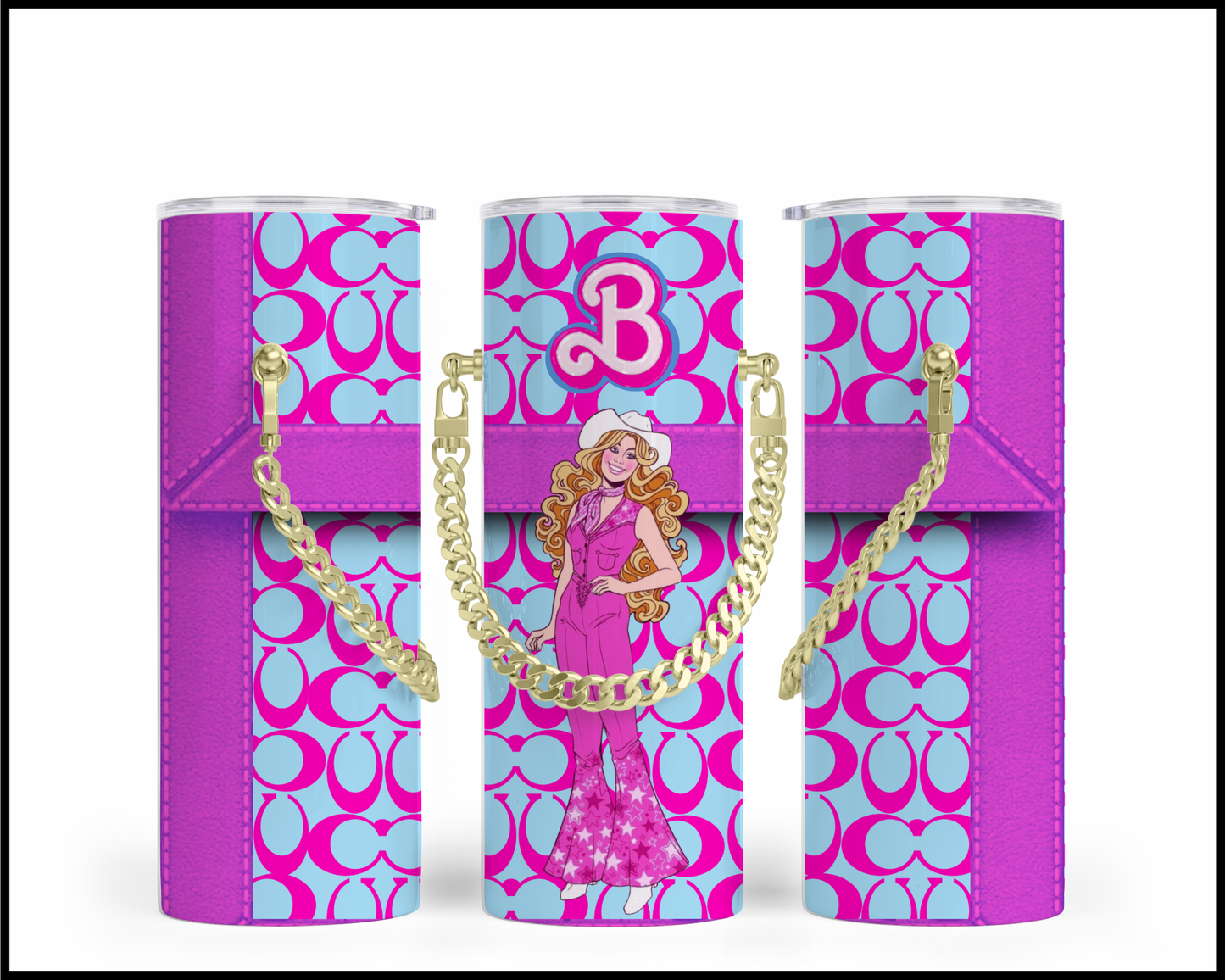Designer Handbag Inspired Chain Tumbler (170)