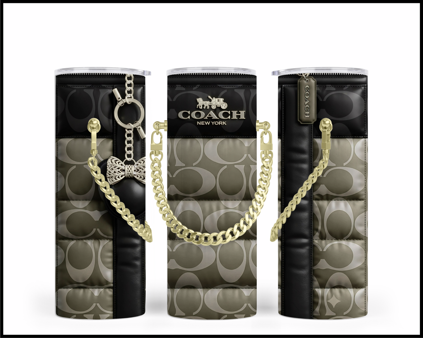 Designer Handbag Inspired Chain Tumbler (340)