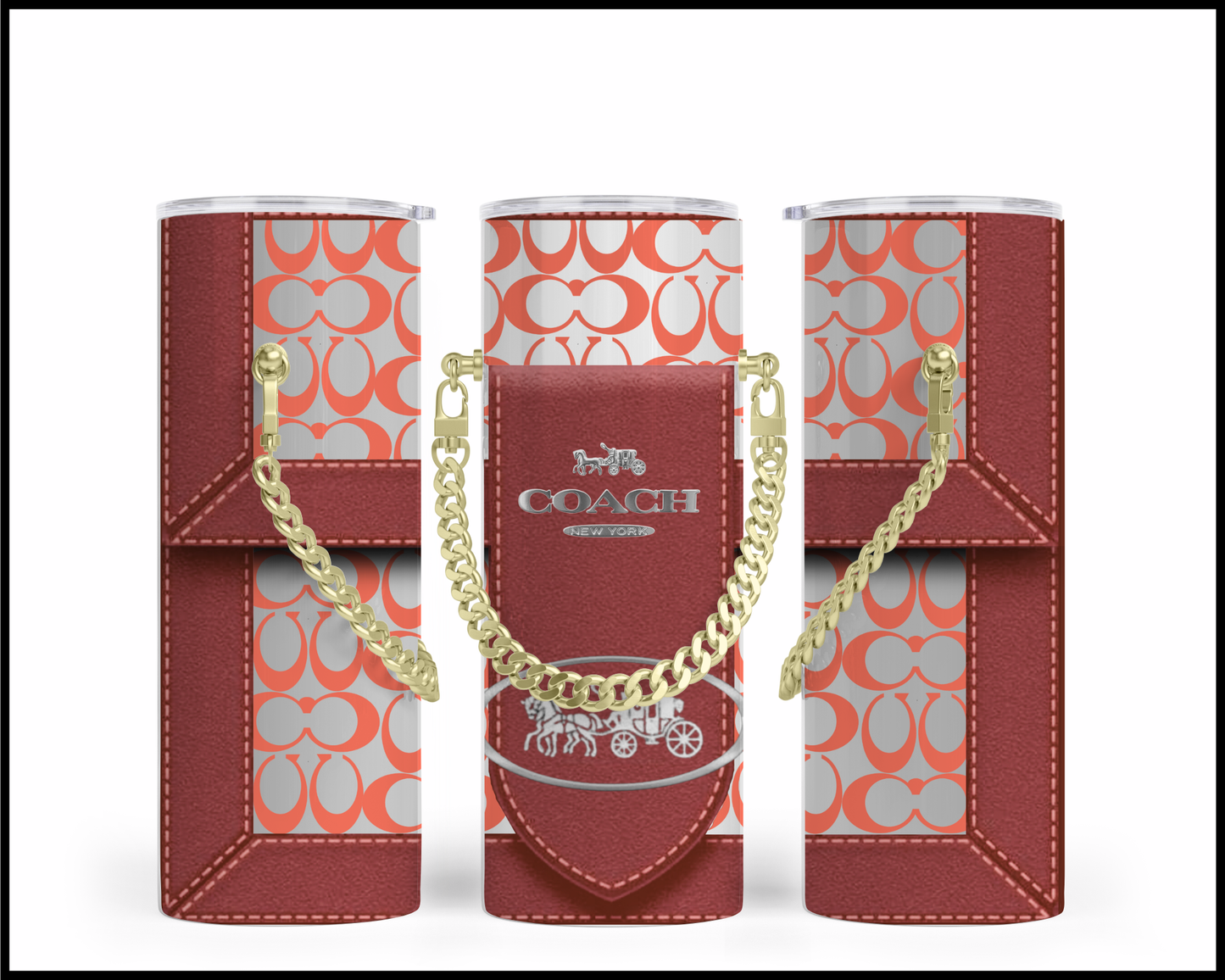 Designer Handbag Inspired Chain Tumbler (155)