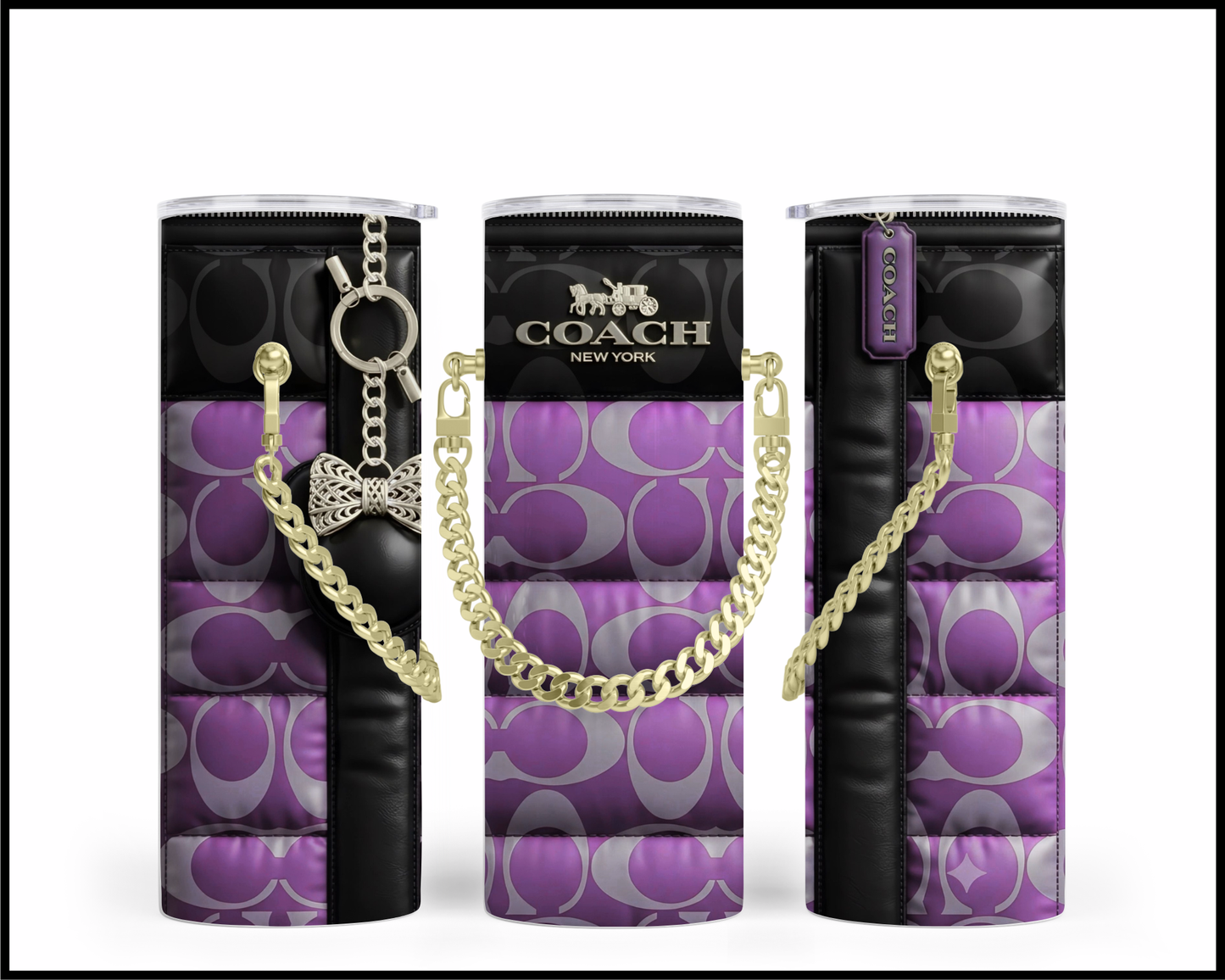 Designer Handbag Inspired Chain Tumbler (340)