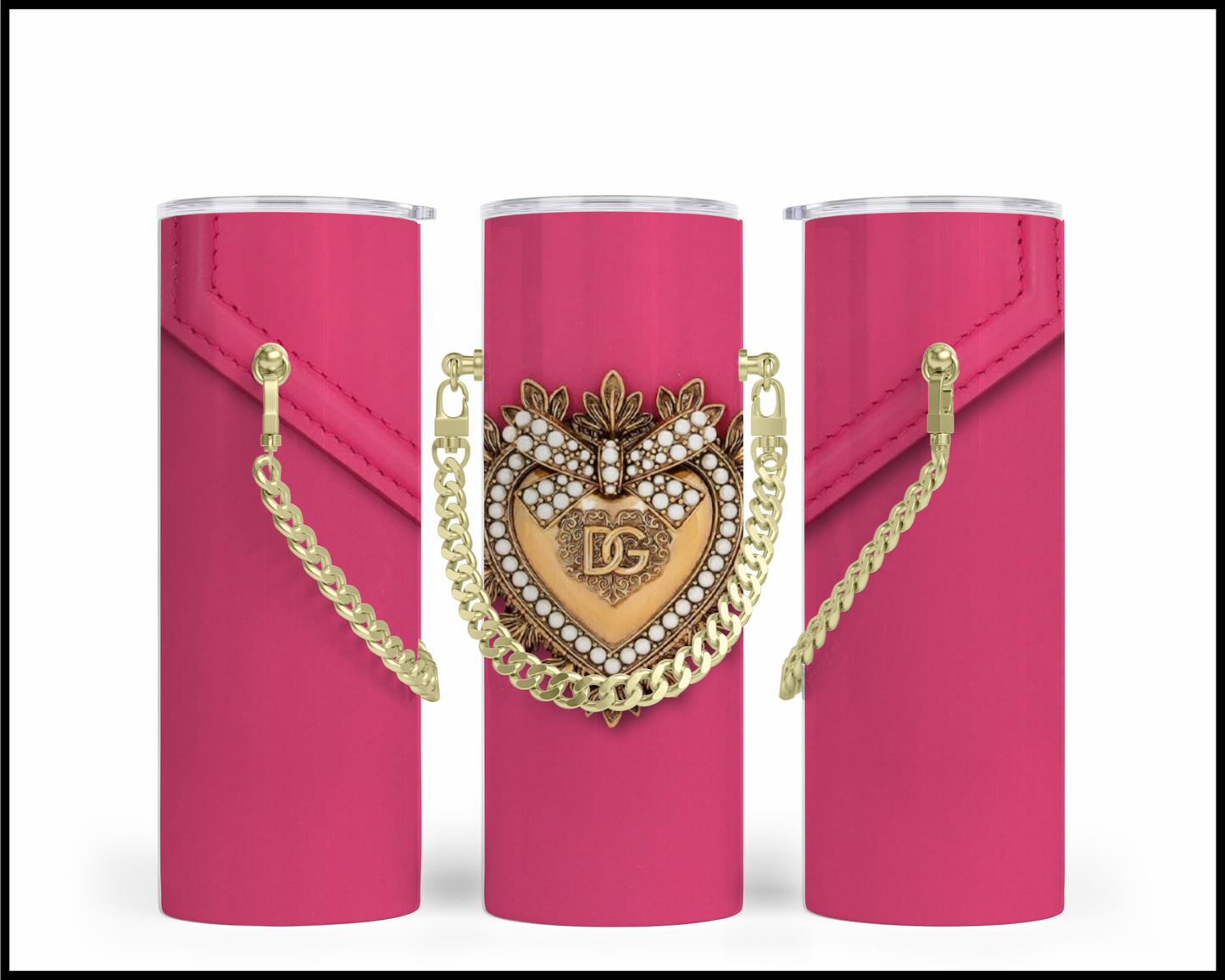 Designer Handbag Inspired Chain Tumbler (001)