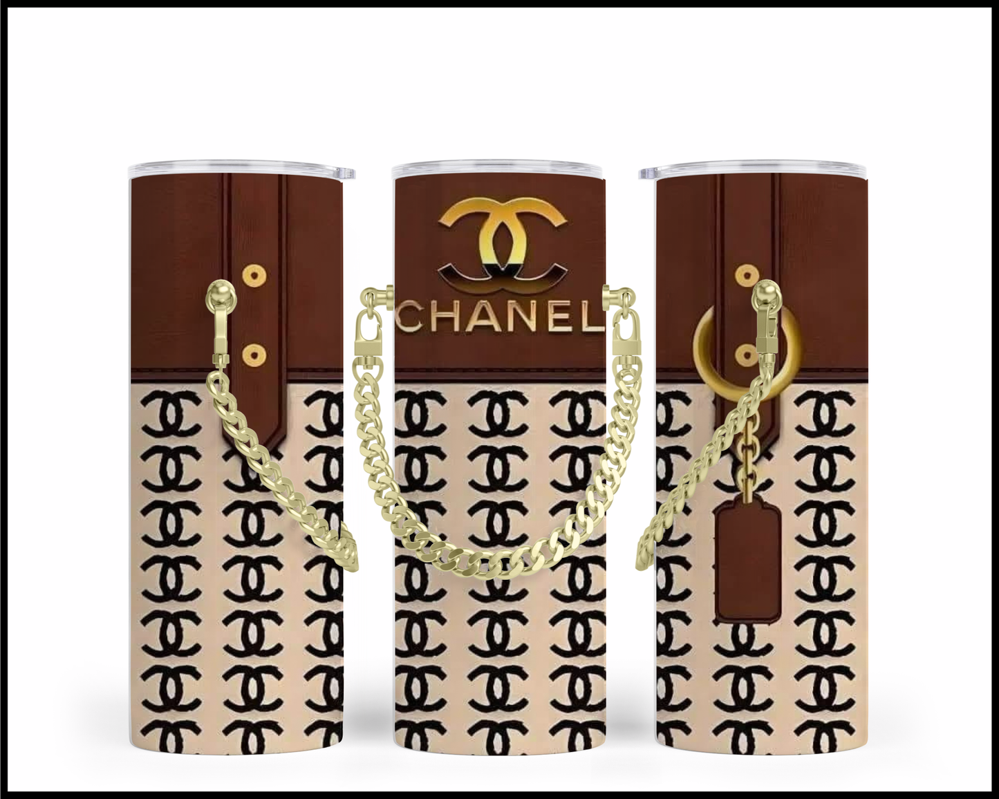 Designer Handbag Inspired Chain Tumbler (035)