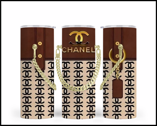 Designer Handbag Inspired Chain Tumbler (035)