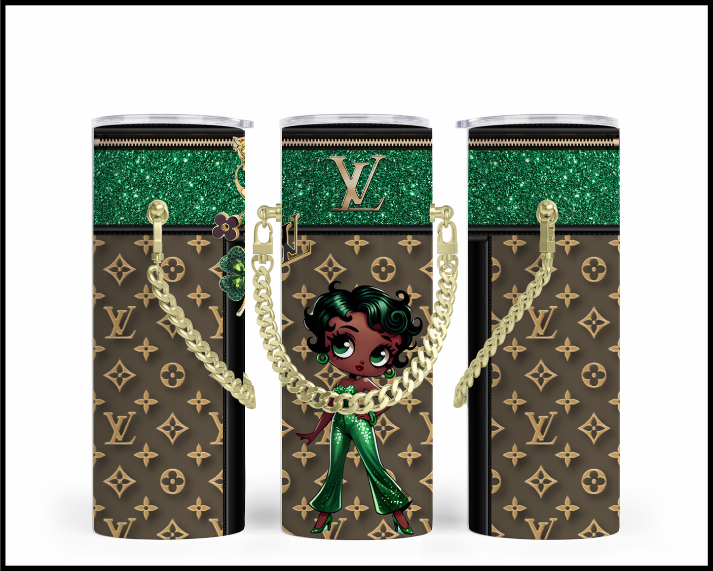 Designer Handbag Inspired Chain Tumbler (041)