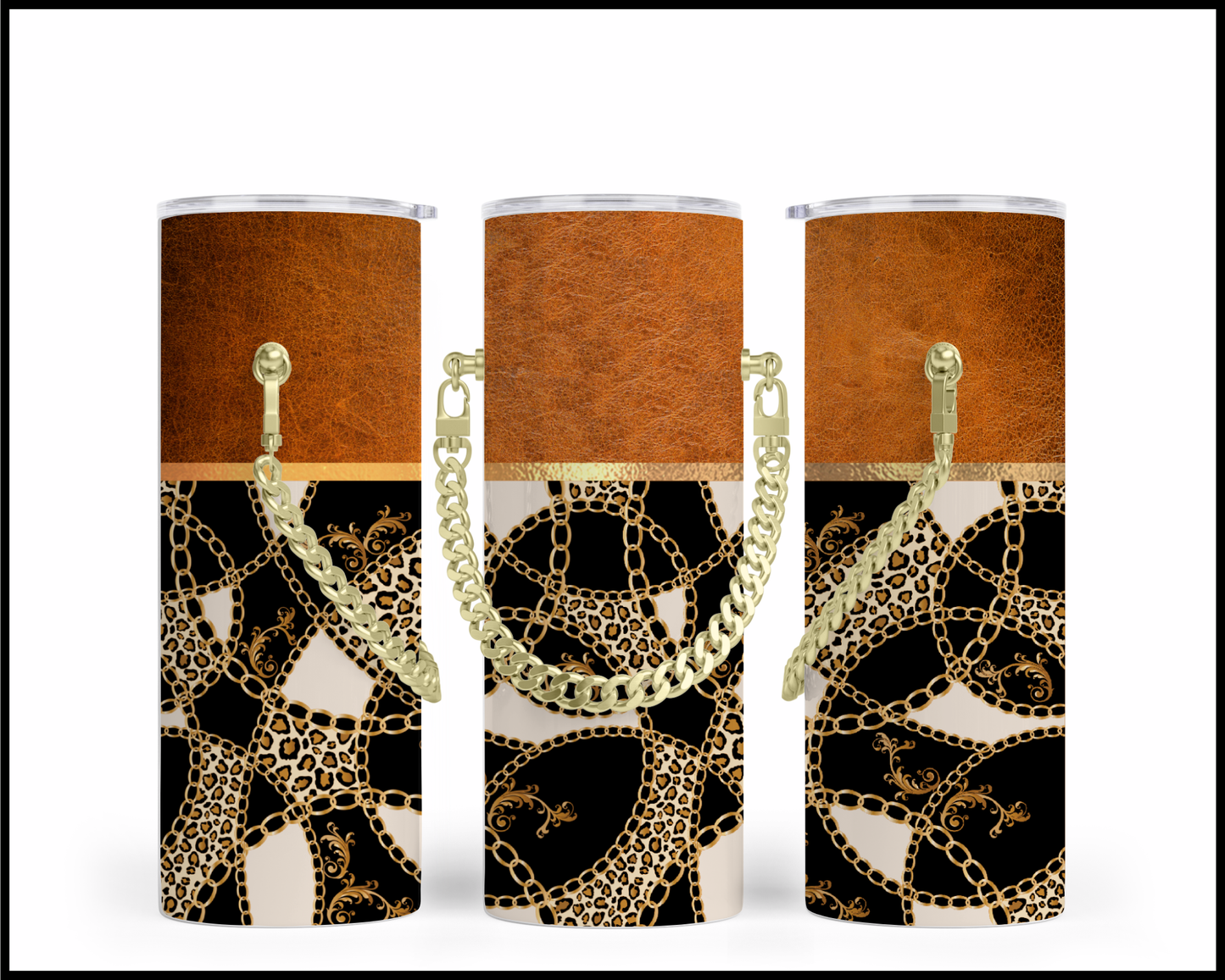 Designer Handbag Inspired Chain Tumbler (304)