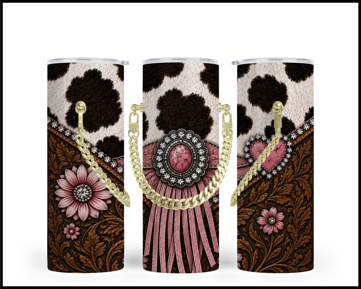 Designer Handbag Inspired Chain Tumbler (4441)