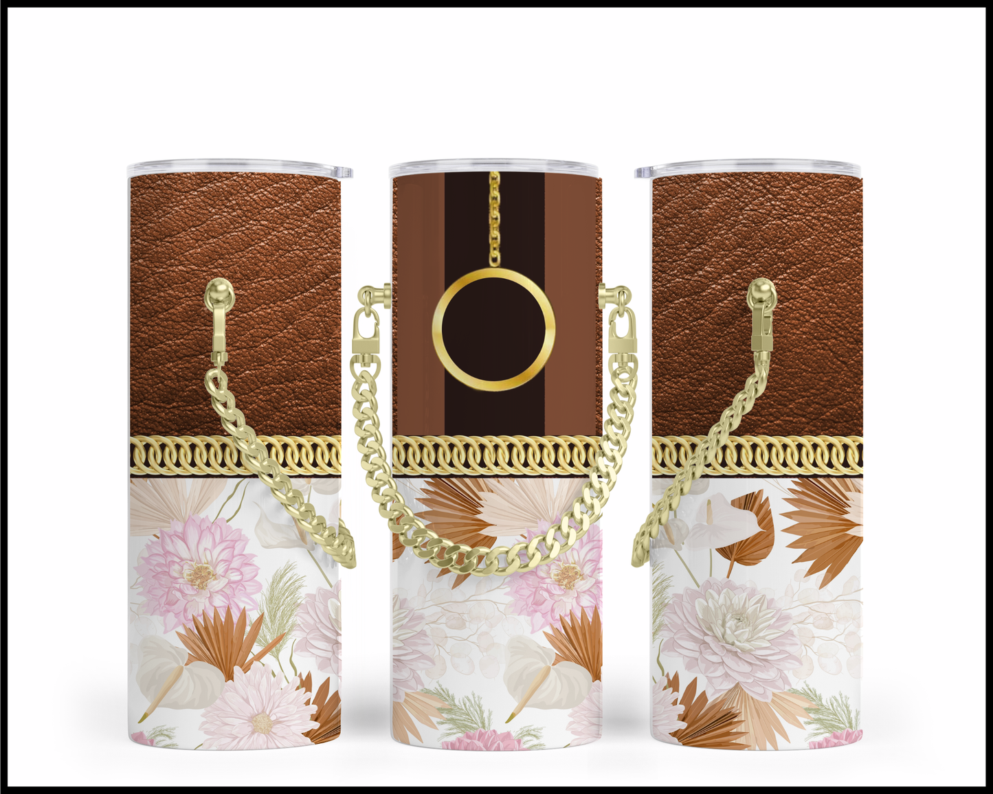 Designer Handbag Inspired Chain Tumbler (016)