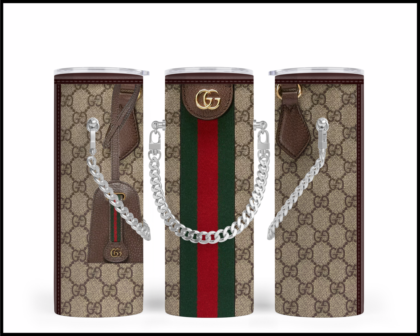 Designer Handbag Inspired Chain Tumbler (012)
